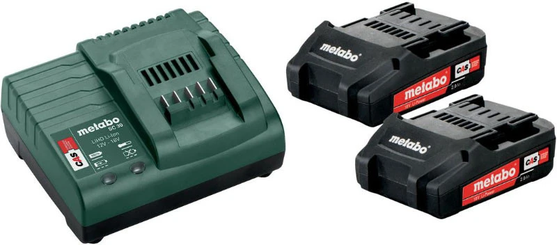 METABO Akumuliatorius 18V 2,0Ah x2 + Įkroviklis SC 30