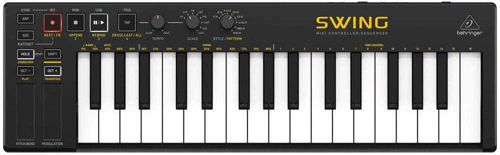 MIDI Valdiklis - Behringer SWING 32 Klavišai USB Juodas