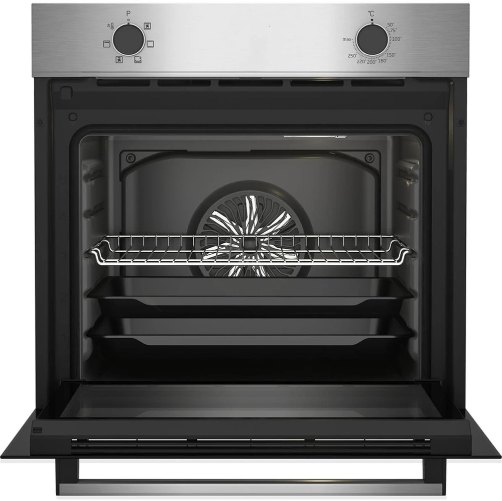 Beko orkaitė BBIE12000X, 66l, 6 režimai, SteamShine valymas, halogeninė lemputė, įmontuojama
