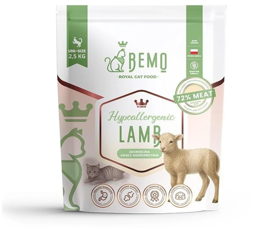 BEMO Cat Hypoallergenic ėriena - sausa kačių dieta - 2,5kg
