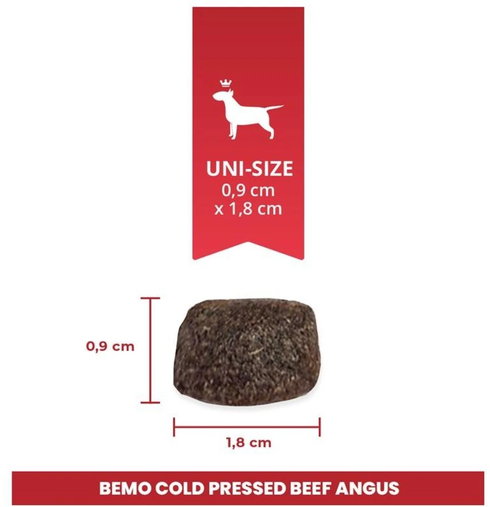 BEMO Cold Pressed jautiena Angus Mono - sausa šunų dieta - 3kg