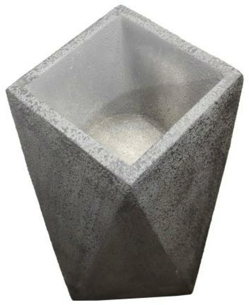 Besk Gėlių vazonas iš stiklo pluošto, geometrinis, 40x40x60cm, pilkas