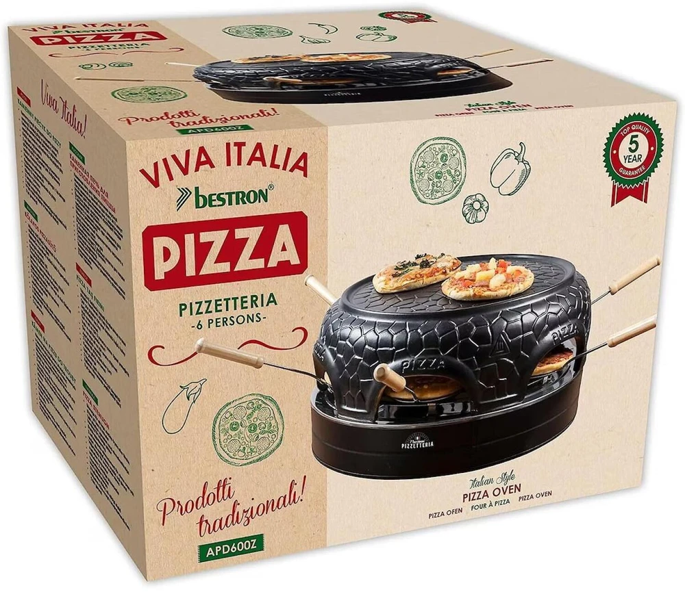 Vaflinė Bestron Bestron PizzateriA APD600Z, pica per (juoda)