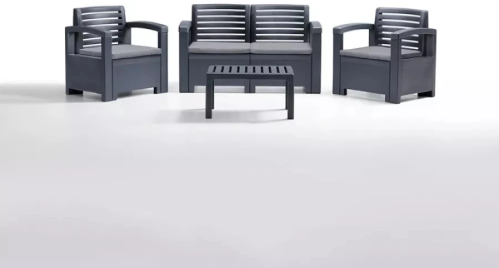 Lauko baldų komplektas Bica Sodo baldų komplektas Set Nevada 2 pilka