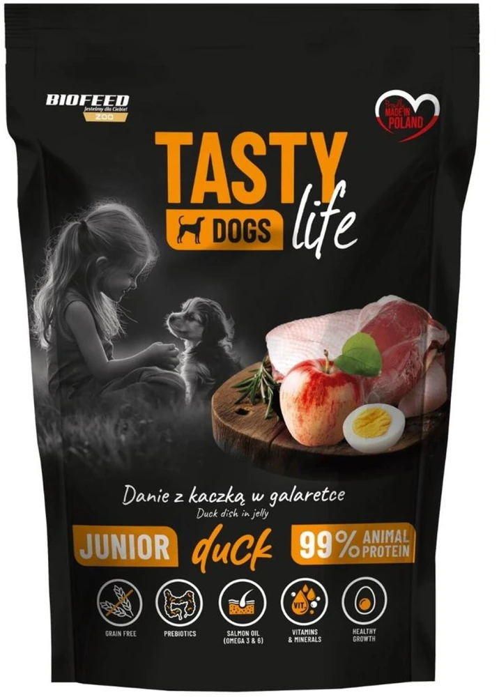 Euphoria BIOFEED Tasty Dogs Life Junior antiena – drėgnas ėdalas šunims – 150g