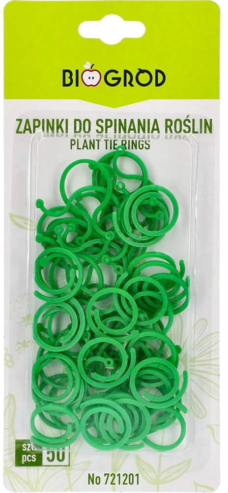Bioogrod 721201, plastmasiniai augalų segtukai, 50 vnt., 17g, spiralės ir aštuonetuko formos