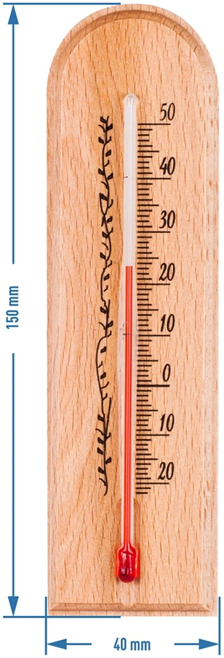 Bioterm Vidinis termometras, medinis, 15x4 cm, lankelis