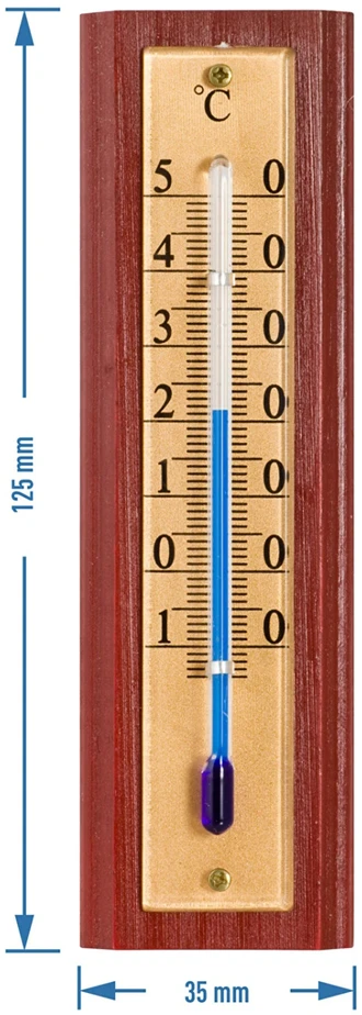 Bioterm 010500 kambario termometras, -10 iki +50°C, 12cm, medinis, pakabinamas, aukso skalė