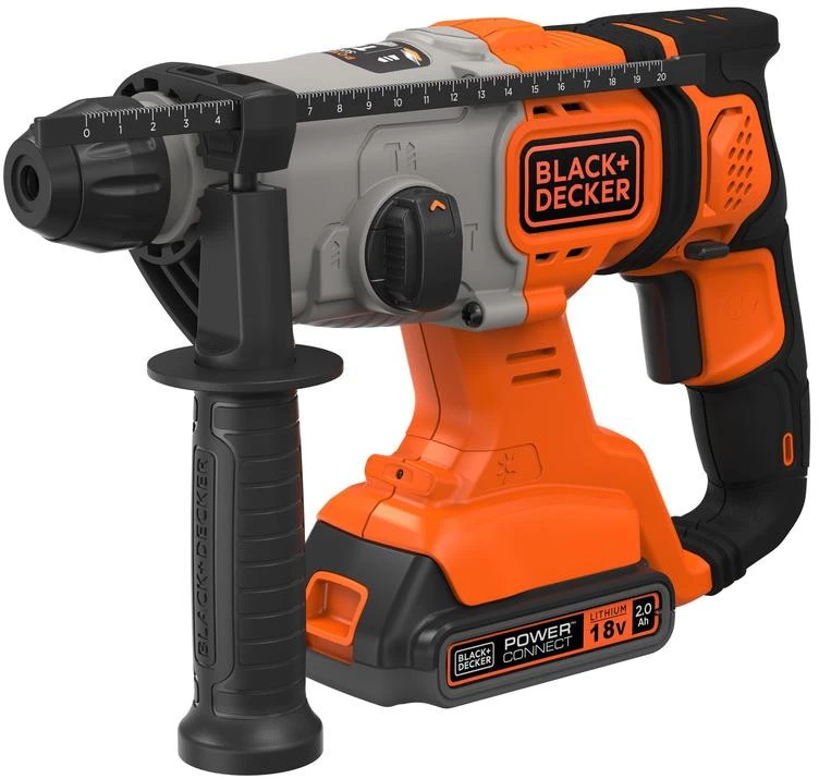 Black & Decker Juodas & Decker Perforatorius Juodas & Decker BCD900D1S-QW; 1,2 J; SDS-plus; 18 V; 1x2,0 Ah akum.+ pakrovėjas