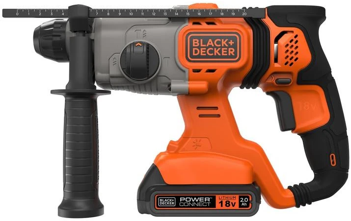 Black & Decker Juodas & Decker Perforatorius Juodas & Decker BCD900D1S-QW; 1,2 J; SDS-plus; 18 V; 1x2,0 Ah akum.+ pakrovėjas