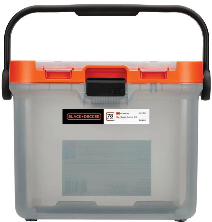 Black & Decker Juodas & Decker Akumuliatorinis smūginis gręžtuvas-suktuvas BCKSB04, 18 voltų (oranžinė/juoda, 2 x ličio jonų akumuliatoriai po 1,5 Ah, laikymo dėžė, 78 dalių priedų rinkinys)