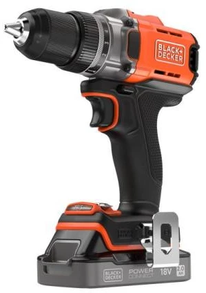 Black & Decker Juodas & Decker akumuliatorinis gręžtuvas/suktuvas, 45Nm, 18V POWERCONNECT, Juodas & Decker [BCD382D1XC-QW] 2,0Ah