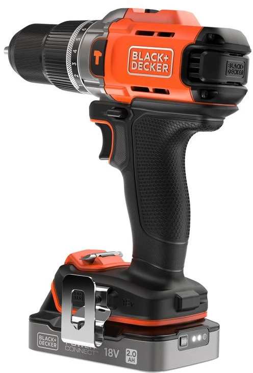 Black & Decker akumuliatorinis smūginis gręžtuvas / suktuvas, 45 Nm, 18 V POWERCONNECT, Juodas & Decker [BCD383D1XC-QW] 2,0 Ah