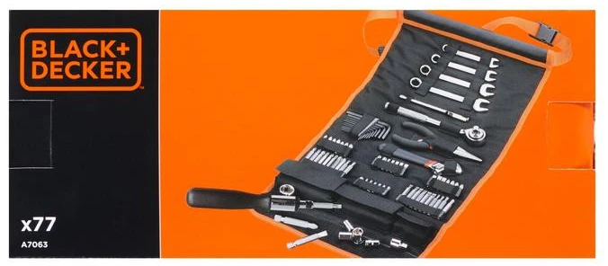 Black & Decker Juodas & Decker Įrankių komplektas Juodas & Decker A7063-QZ; 76 vnt.