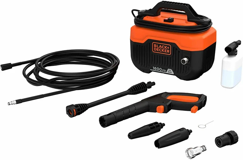 Black & Decker Juodas & Decker Aukšto slėgio plovimo įrenginys Juodas & Decker BEPW1300H-QS; 1300 W