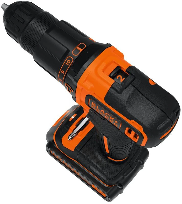 Black & Decker Juodas & Decker Gręžimo mašina Juodas & Decker 18 V 2 x 2 Ah baterija