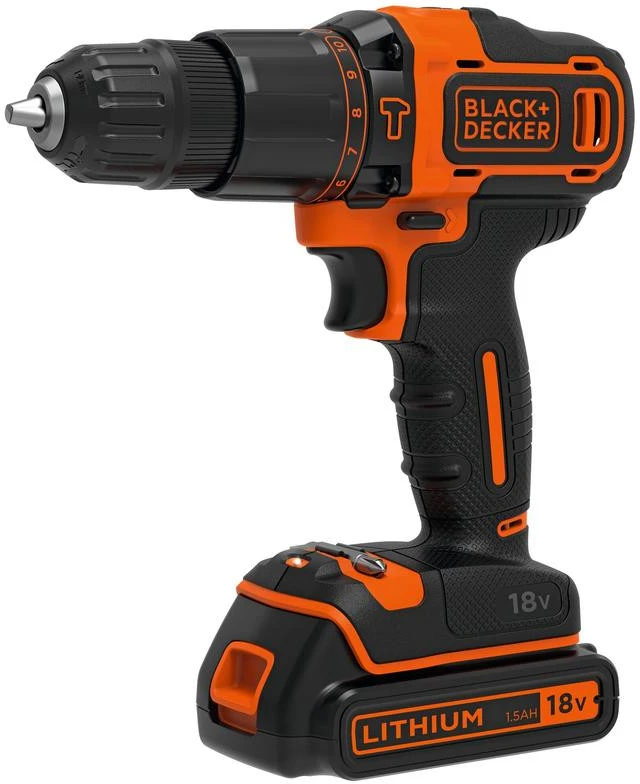 Black & Decker Juodas & Decker Gręžimo mašina Juodas & Decker 18 V 2 x 2 Ah baterija