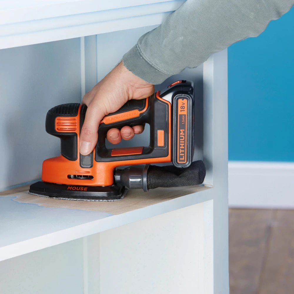 Black & Decker Juodas & Decker Juodas + DECKER DELTA TRINDER 18V 1x1,5Ah BDCDS18