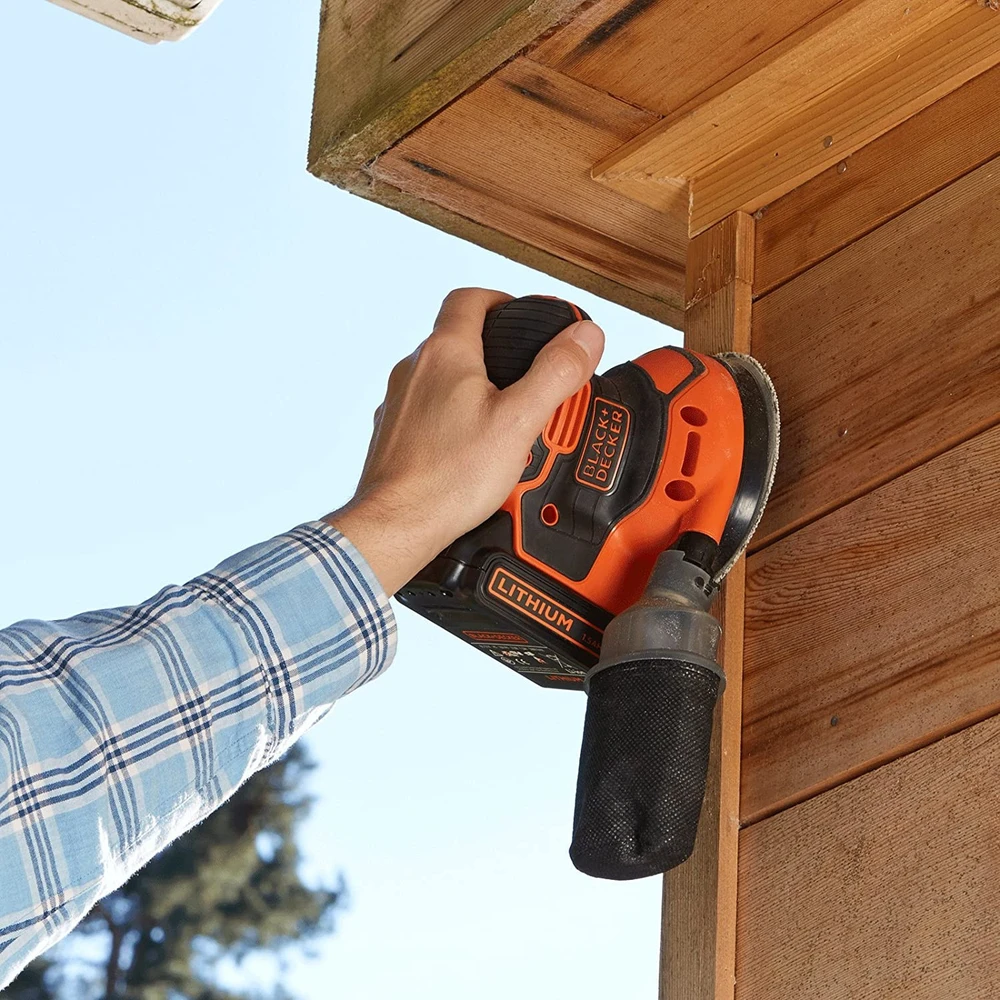 Black & Decker Juodas & Decker Ekscentrinis šlifuoklis Juodas & Decker BDCROS18-QW; 18 V; 1,5 Ah akum.+ pakrovėjas