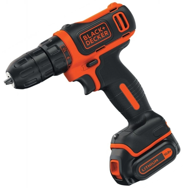 Black & Decker Juodas & Decker BDCDD12K cordless screw driller + case + rechargeable battery 1.5Ah