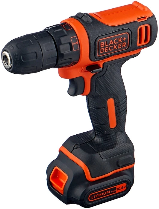 Black & Decker Juodas & Decker BDCDD12K cordless screw driller + case + rechargeable battery 1.5Ah