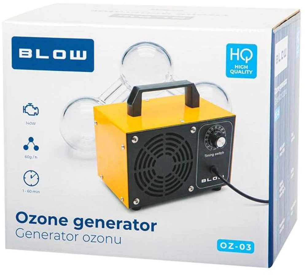 Ozono generatorius BLOW OZ-03 oranžinis ozonatorius 60 000 mg/h 140 W