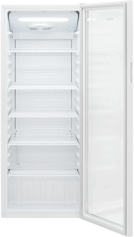 Bomann KSG 7292 baltas šaldytuvas su stiklinėmis durelėmis, 143 cm