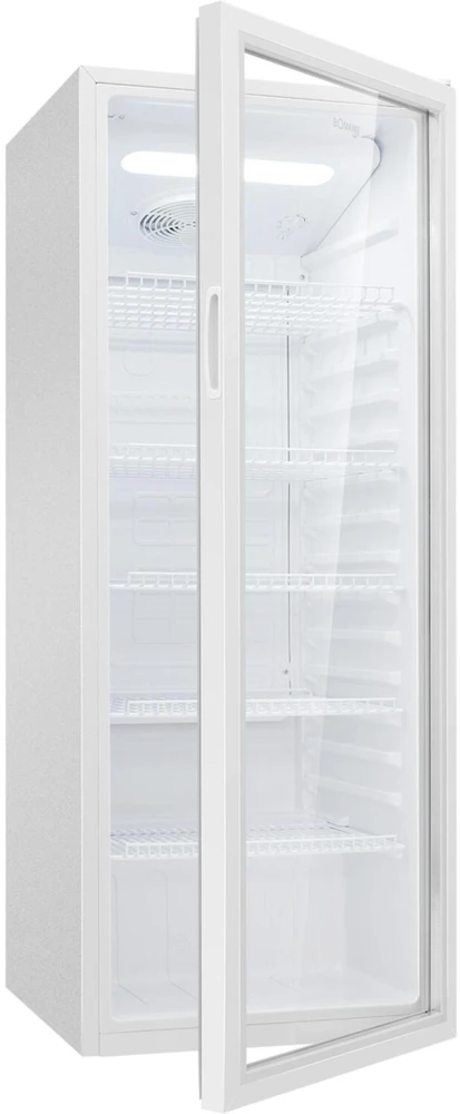 Bomann KSG 7292 baltas šaldytuvas su stiklinėmis durelėmis, 143 cm