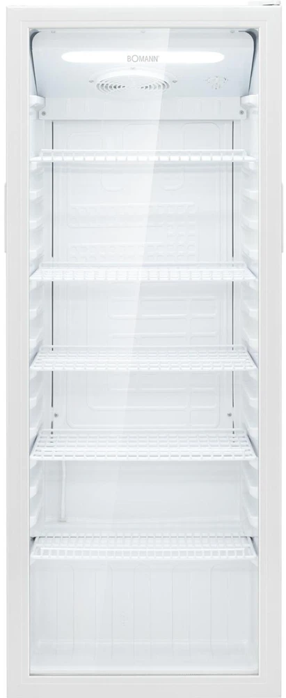 Bomann KSG 7292 baltas šaldytuvas su stiklinėmis durelėmis, 143 cm