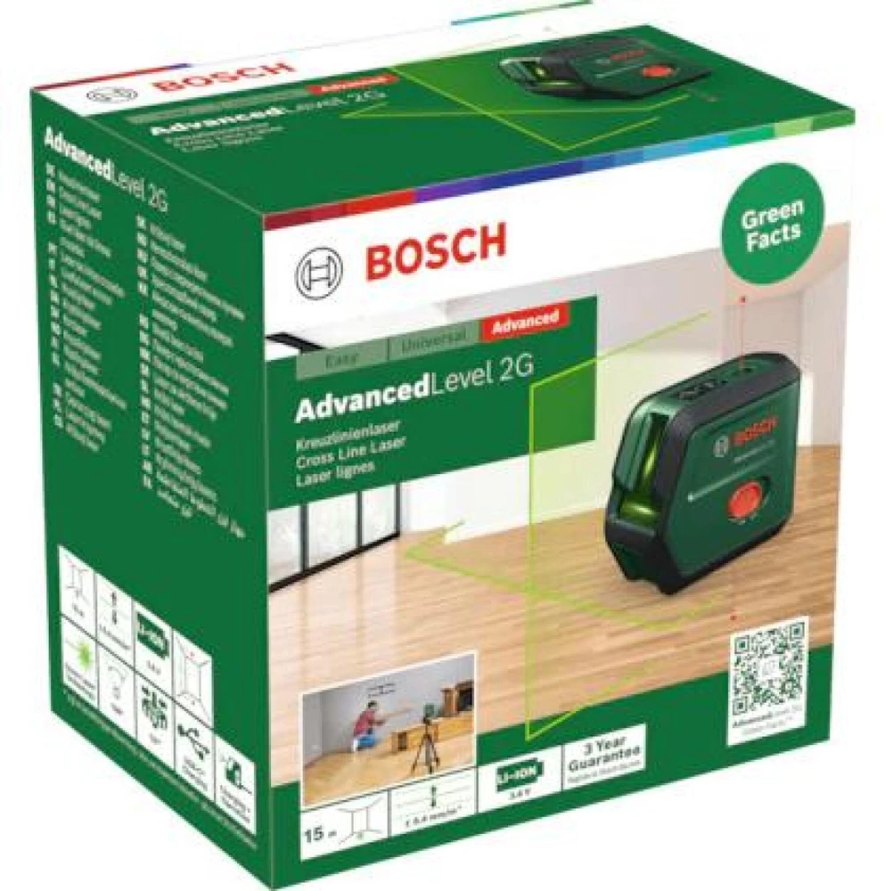 Kryžminis lazerinis nivelyras Bosch AdvancedLevel 2G