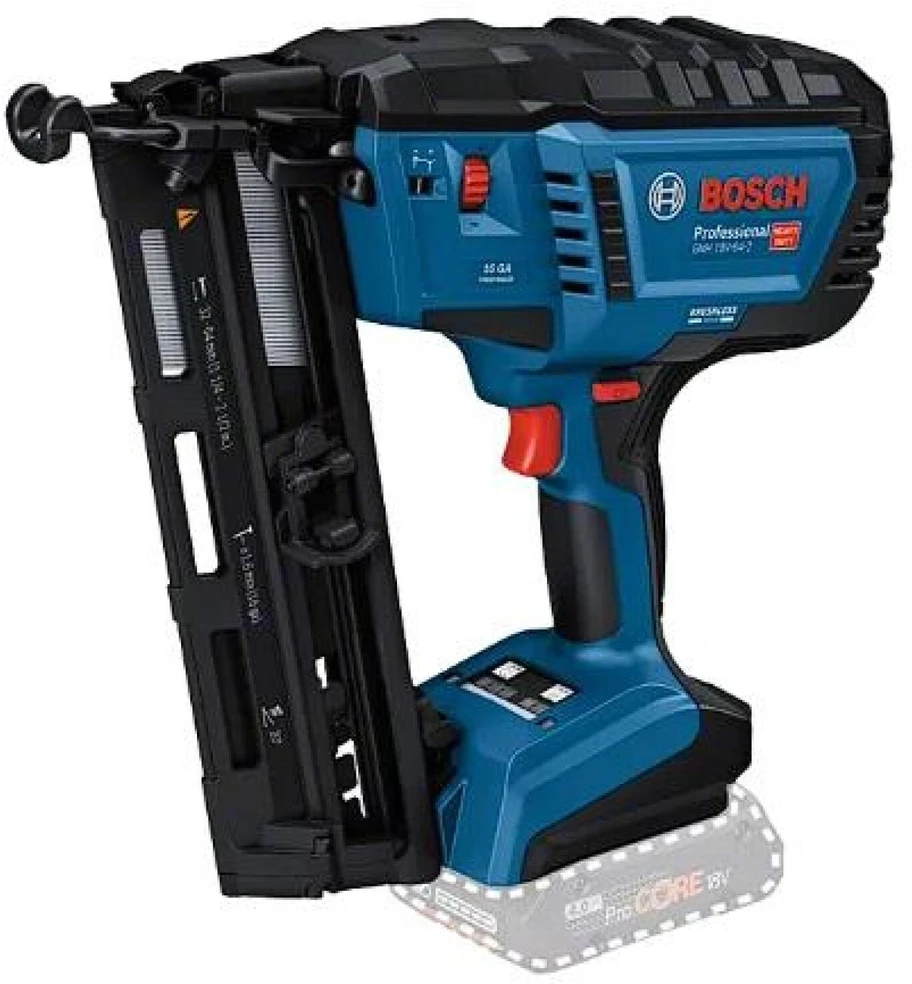 Bosch Akku-Holznagler GNH 18V-64-2 Professional be akumuliatoriaus ir kroviklio, 18Volt (blau/juodas, be Akku und Ladegerät, in L-BOXX)