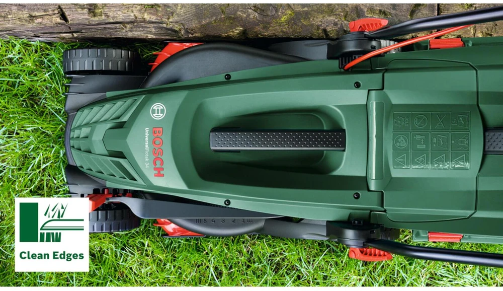Bosch „Powertools“ elektrinė vejapjovė „UniversalRotak 37-550“ (žalia, 1400 vatų, plotis 37 cm)