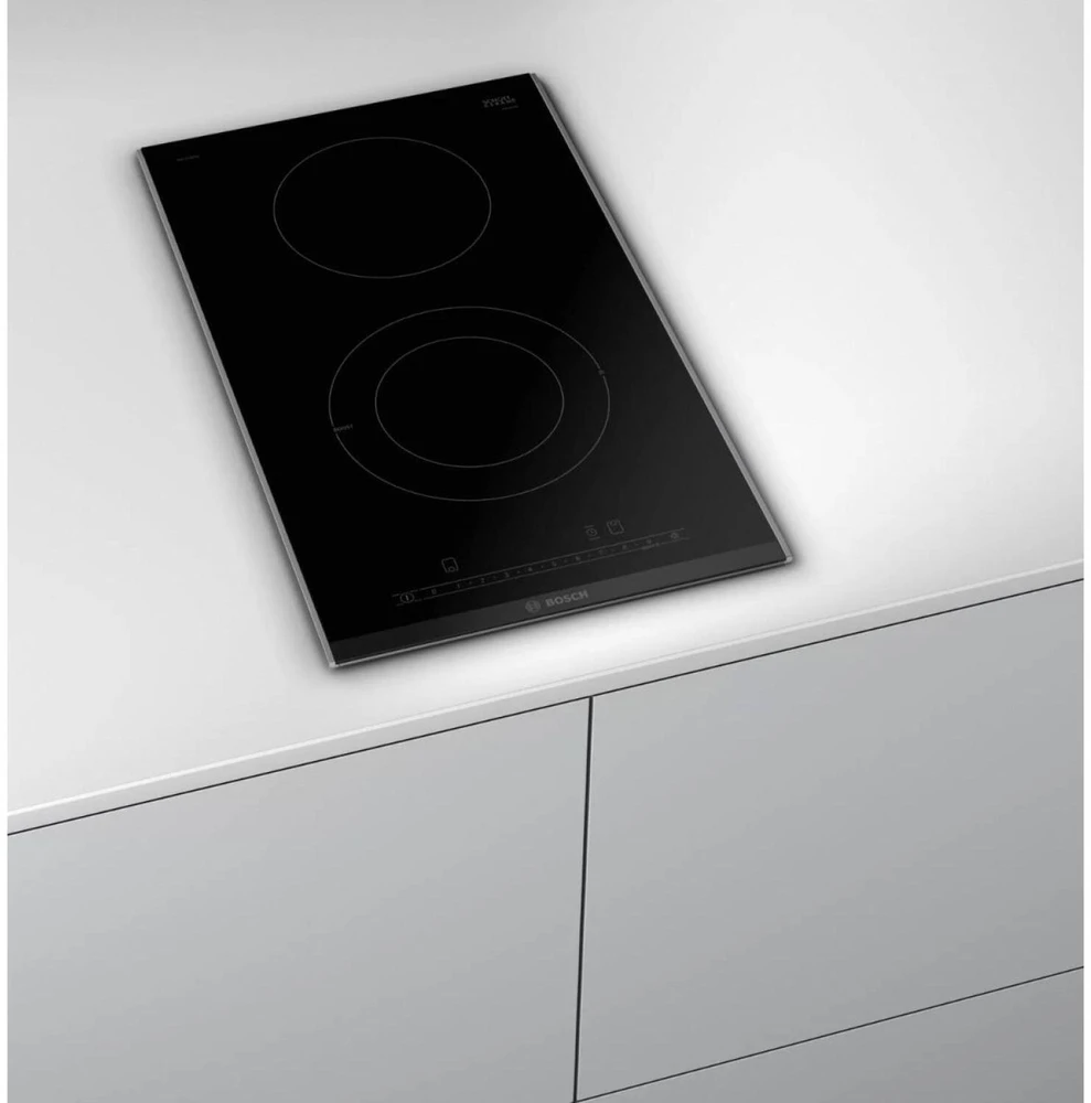 Bosch Serija 6 Domino elektrinė kaitlentė su plieniniu rėmu, 30 cm