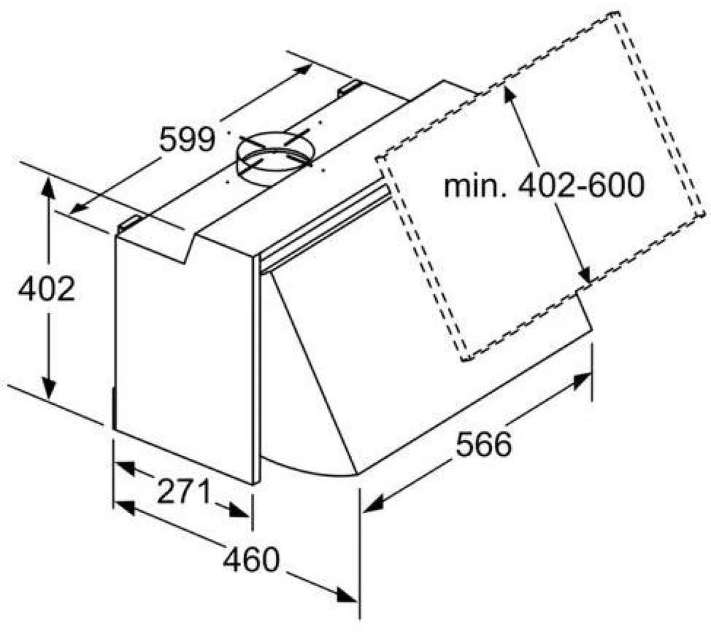 Gartraukis Bosch Bosc intermediate hood DEM66AC00 sidabrinis