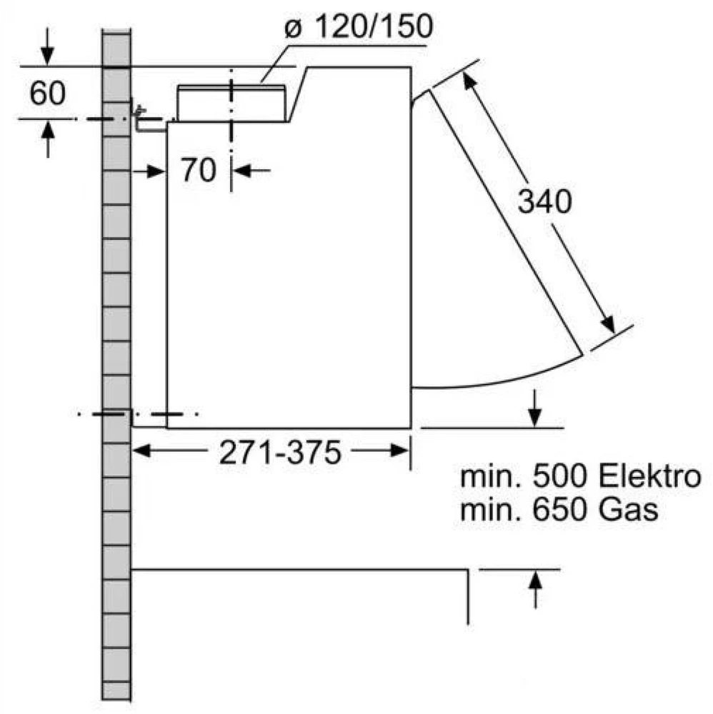 Gartraukis Bosch Bosc intermediate hood DEM66AC00 sidabrinis
