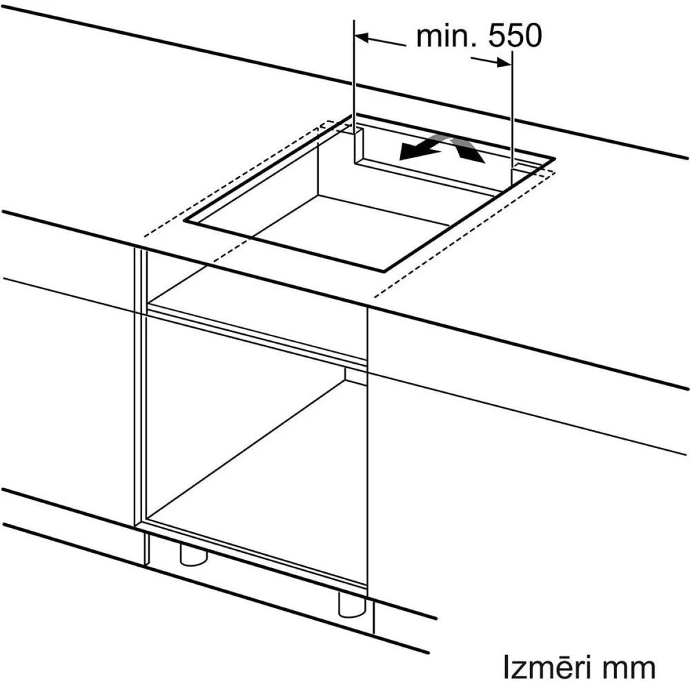 Bosch PIF612BB1E Serija 4, Indukcinė kaitlentė, 60 cm, kaitlentė be rėmo