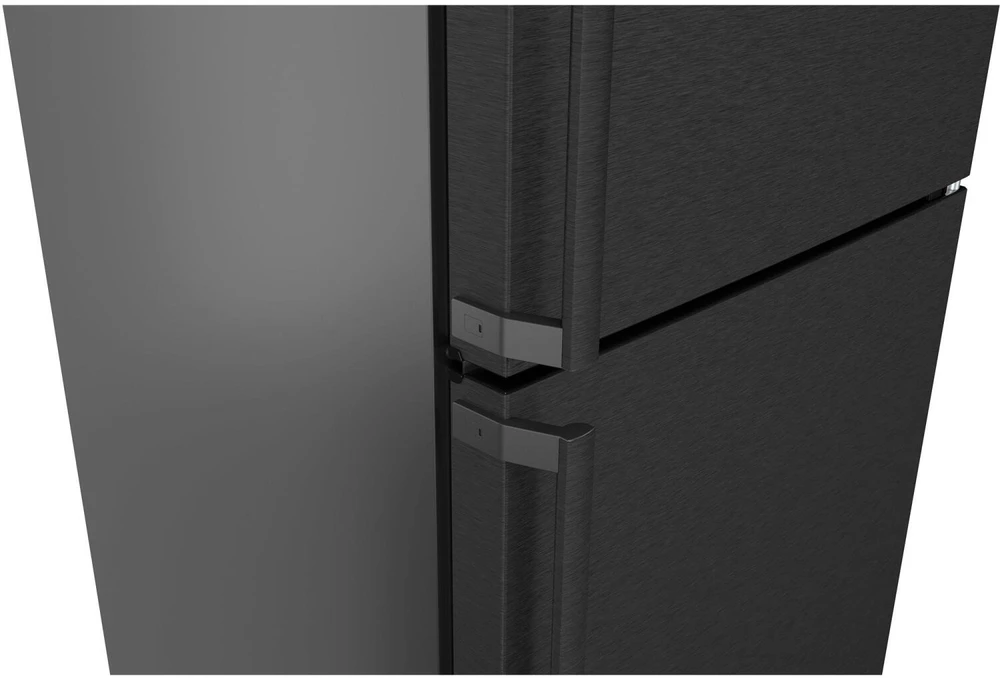 Bosch KGN39VXBT Serija 4, Laisvai statomas šaldytuvas-šaldiklis su šaldiklio skyriumi apačioje, 203 x 60 cm, Juodas stainless steel