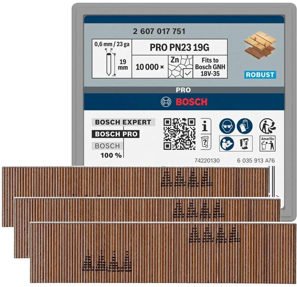Bosch Vinutės, PRO PN23 G 0.6x19mm, 10000 gb.