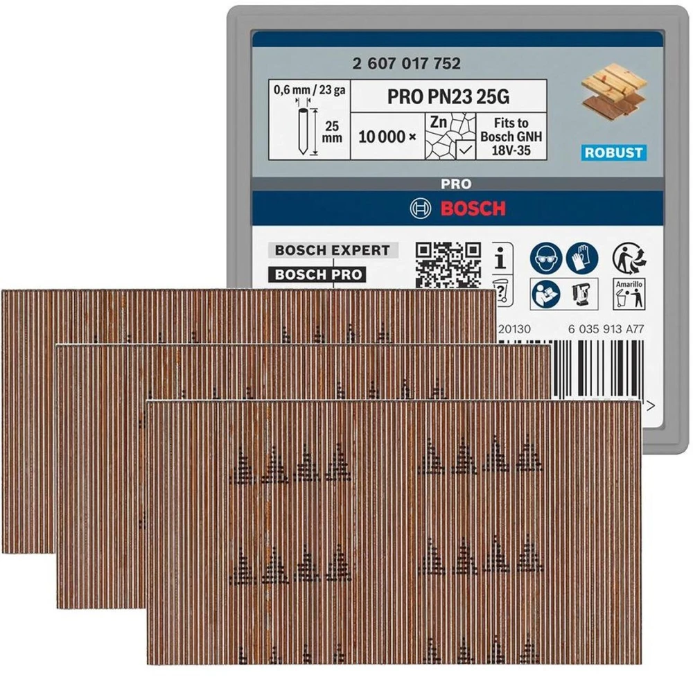 Bosch Vinutės, PRO PN23 G 0.6x25mm, 10000 gb.