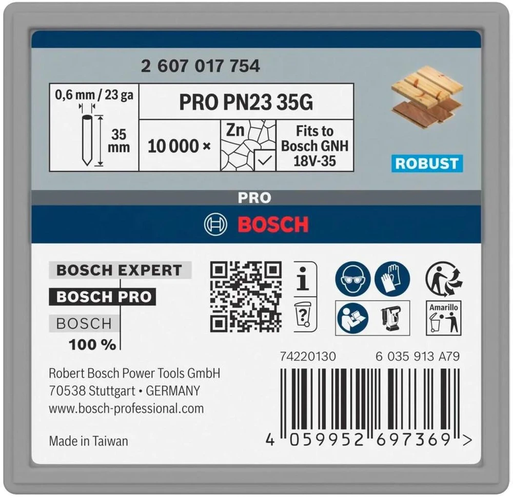 Bosch Vinutės, PRO PN23 G 0.6x35mm, 10000 gb.