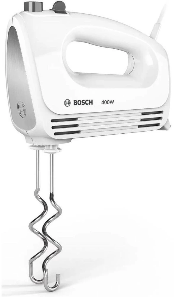 Plakiklis Bosch MFQ24200 Rankinis maišytuvas, CleverMixx, 400 W, Baltas, šiaušto nerūdijančio plieno