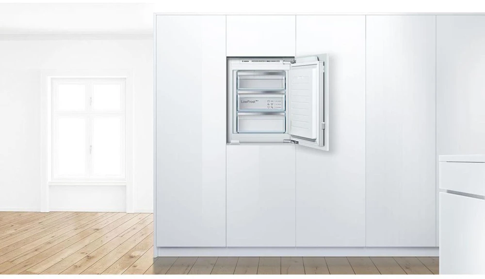 Bosch GIV11AFE0 Serija 4, Įmontuojamasis šaldiklis, 71.2 x 55.8 cm, plokščias vyris