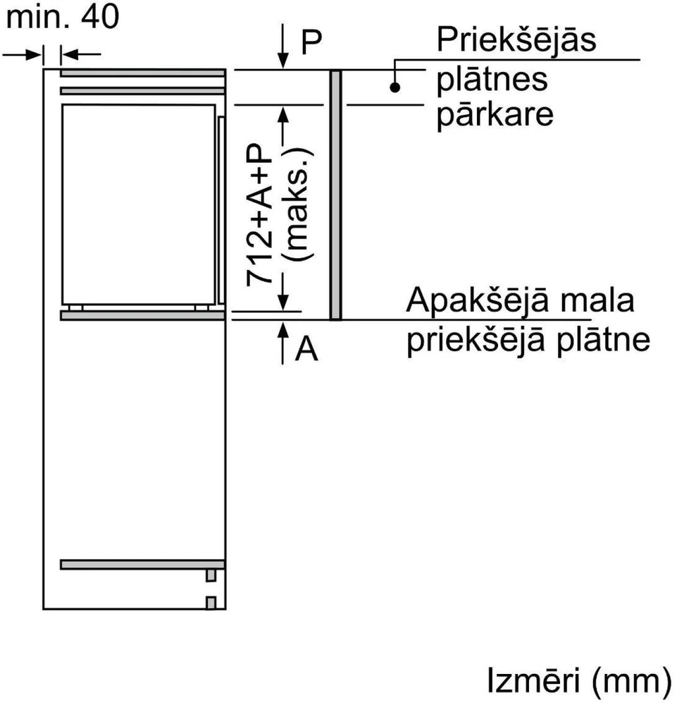 Bosch GIV11AFE0 Serija 4, Įmontuojamasis šaldiklis, 71.2 x 55.8 cm, plokščias vyris
