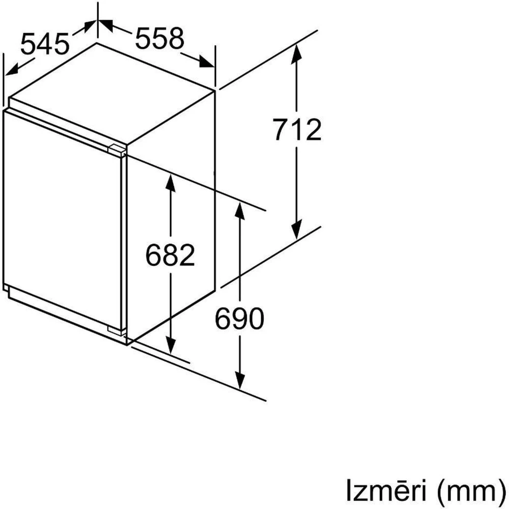 Bosch GIV11AFE0 Serija 4, Įmontuojamasis šaldiklis, 71.2 x 55.8 cm, plokščias vyris