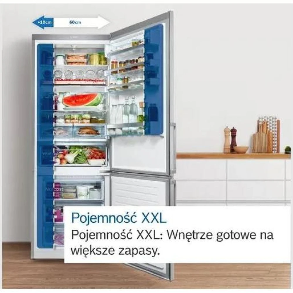 Šaldytuvas Bosch Serie 4 KGN56XLEB fridge-šaldiklis Freestanding 508 L E Nerūdijantis plienas