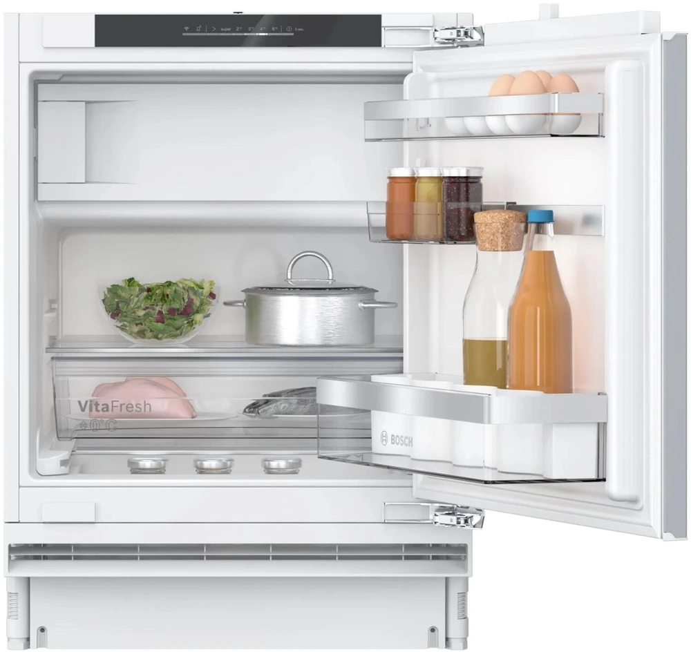 Bosch KUL22ADD0 Serija 6, Apačioje montuojamas šaldytuvas su šaldiklio skyriumi, 82 x 59.8 cm, švelniai uždaromas plokščias vyris
