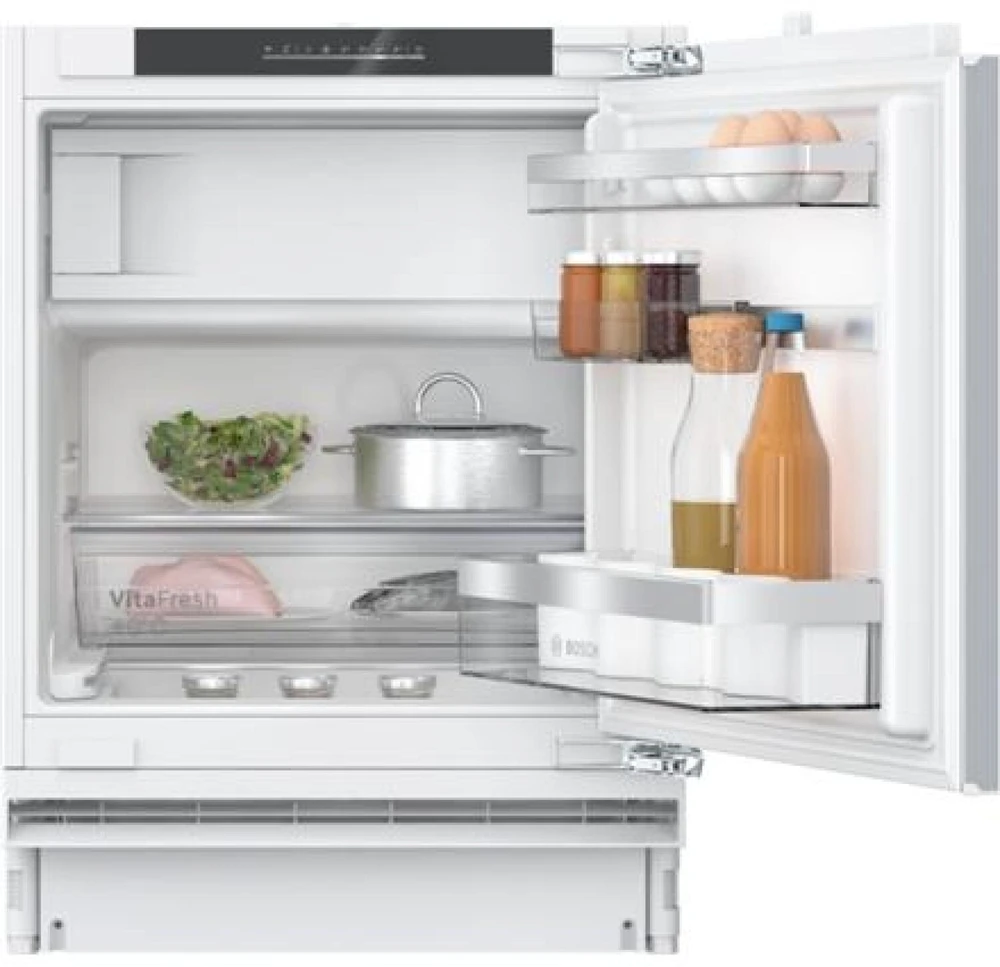 Bosch KUL22ADD0 Serija 6, Apačioje montuojamas šaldytuvas su šaldiklio skyriumi, 82 x 59.8 cm, švelniai uždaromas plokščias vyris
