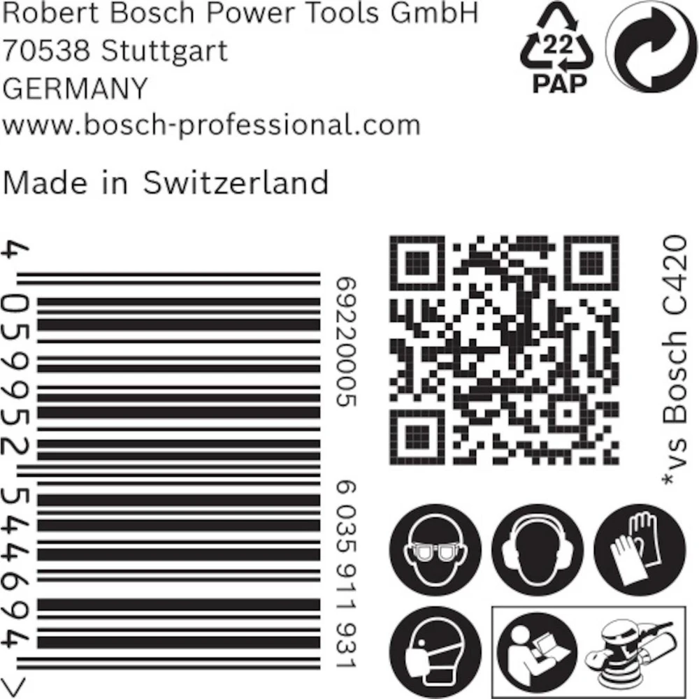 Bosch Bosch Expert C470 sanding sheet, 125mm, K220 multi-hole (50 pieces, for eccentric sander)