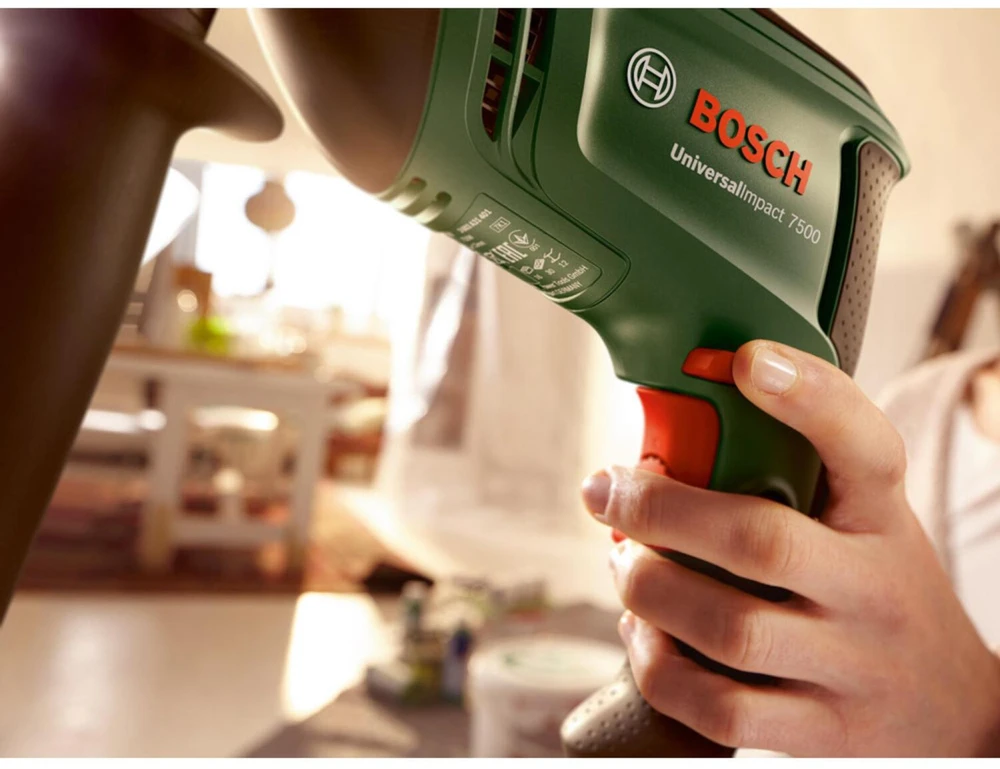 Bosch smūginis gręžtuvas UniversalImpact 730 0603313401, 730 W, 3200 aps/min, 13 mm, 2 greičiai, ergonomiškas, kompaktiškas