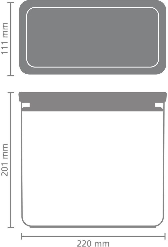 Brabantia BRABANTIA storage box Tasty+ 3.5 L Light Pilkas 230622